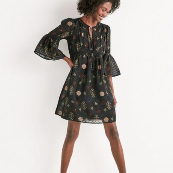 Lucky Brand Swiss Dot Floral Dress - Picture 3 of 8